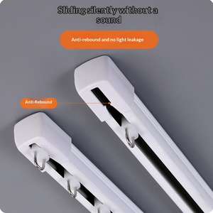 Современный ручной алюминиевый карниз для штор, выдвижной потолочный трек с бесшумными роликами и крючками, экологичный - Product Image 3
