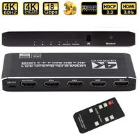 Conmutador HDMI V2.0 4X1 3D 4K*2K 60Hz 4K 60Hz 4x1 HDMI2.0b Selector Compatible con HDCP 2.2 con Control Remoto Conmutación Automática