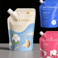 Pochette Doypack personnalisée imprimée en héliogravure, résistante à l'humidité, réutilisable, avec bec verseur et fermeture éclair, en PE, pour recharge de savon liquide, shampoing, lessive