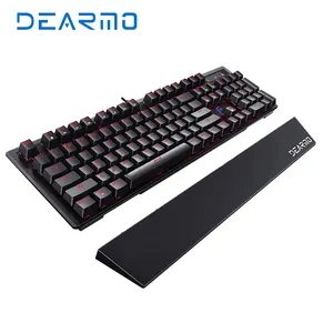 Dearmo F9 लाल बैकलिट वायर्ड यांत्रिक कीबोर्ड निविड़ अंधकार Dustproof एल्यूमीनियम मिश्र धातु गेमिंग कीबोर्ड