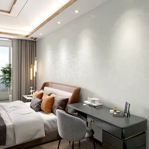 2024 phong cách mới phòng ngủ tường bao gồm màu sắc rắn nhung trang trí nội thất Tường Vải