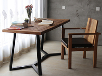 Ensemble de table basse en bois massif industriel pour restaurant / Ensemble de table à manger carrée en bois sur mesure