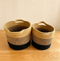 Panier de rangement en tissu tressé à la main, moderne, luxueux, écologique, avec poignées, couleur personnalisée, taille sur mesure, design multifonctionnel pour