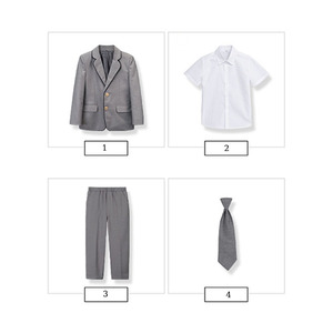 Ensemble scolaire en polyester et coton, 4 pièces, style <span class=keywords><strong>anglais</strong></span>, gris, pour garçons et filles - Product Image 6