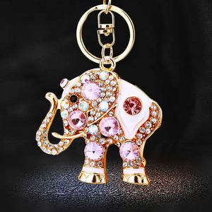 Enamel Elephant Animal Keychain Colorful Opal Rhinestone Crystal <b>Key</b> <b>Chain</b> Lucky Car Keyring Bag Charm Pendant Elephant Keychain - Product Image 6