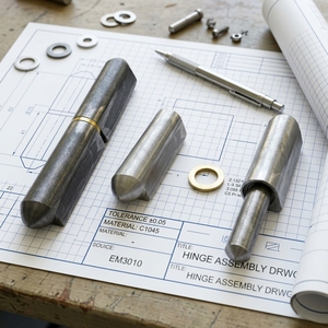 Charnières à souder en acier au carbone avec <span class=keywords><strong>rondelle</strong></span> en <span class=keywords><strong>laiton</strong></span>, angle d'ouverture de 180 degrés, design industriel, pour usage en bâtiment de bureaux, multi-épaisseurs - Product Image 1