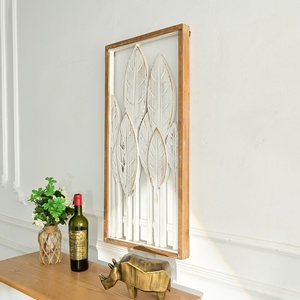 Decoración de Pared Rectangular Rústica de MDF con Diseño Floral, Ecológica, Hecha a Mano, Lavable, con Patrón Personalizado - Product Image 5