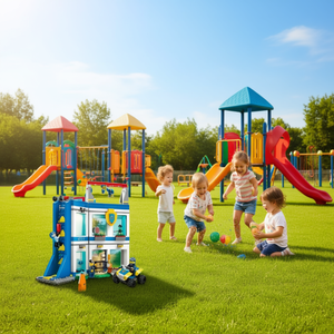 Ensemble de blocs de construction de l'académie de formation de la police de la ville pour les enfants de 5 à 7 ans, jouet de construction avec blocs en plastique ABS, unisexe - Product Image 2