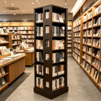 Support de présentation rotatif multifonctionnel, présentoir rotatif à 4 faces pour livres, cadeaux, vin