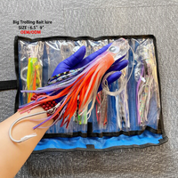 Umpan Pancing Big Game 25cm 9 inci Rigged Marlin Tuna Mahi Durado Wahoo Octopus Skirted Resin Head Trolling Lure