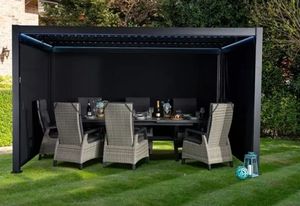 Casa estiva impermeabile da giardino in alluminio a LED di lusso moderno con finitura in alluminio brillante per uso esterno - Product Image 4