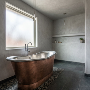 Bañera Ecológica para Adultos, Bañera de Cobre Independiente para Baño, Bañera Rectangular con Tapa, Duradera y Ecológica - Product Image 6