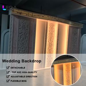 Fondo de boda con luz LED de diseño Retro LEDA con decoración de patrón Vintage para fiesta de boda - Product Image 2