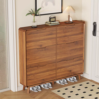 Meuble à chaussures et étagère sur mesure en bois, grande capacité, avec porte rabattable, pour entrée étroite, organisateur de chaussures pour salon et maison