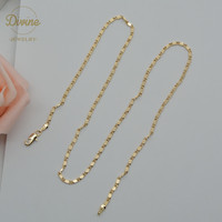Collier chaîne cubaine 2,5 mm en or laminé 14K, chaîne métallique de 45 cm à 55 cm de long, accessoires pendentifs, collier fin pour femme