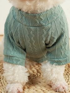 शरद ऋतु सर्दियों में कुत्तों और बिल्लियों के लिए गर्म बुनाई कोट ठोस रंग xlpi पालतू स्वेटर कपड़े कारखाने की आपूर्ति - Product Image 4