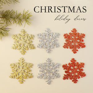 Pendentifs flocons de neige en gros à prix abordable, décorations en plastique épais de qualité, grands ornements suspendus en forme de flocon de neige pour sapin de Noël - Product Image 2