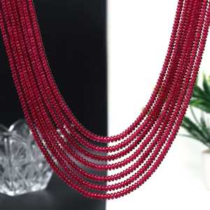 Cuentas Redondas de Rubí Rojo Cultivado en Laboratorio, de Diferentes Tamaños, Perforadas, para la Elaboración de Joyas, Collares y Pulseras - Product Image 3