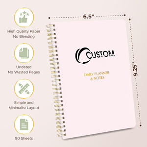 Custom Bulk <b>A5</b> Hardcover <b>Spiral</b> Daily <b>Notebook</b> Thick Durable Good-quality Paper 100 Sheets Multiple Colored Personalized Planner - Product Image 2