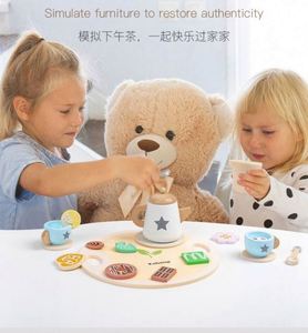 Kit d'accessoires de cuisine en bois classique pour filles, sûr et durable, pour des jeux imaginatifs, avec services à thé pour tout-petits - Product Image 3