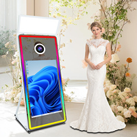 Cabina de Fotos con Espejo Mágico y Marco LED de Moda, con Pantalla Táctil de 43 Pulgadas, Impresión Instantánea, Espejo para Selfies, Máquina de Fotomatón para Bodas