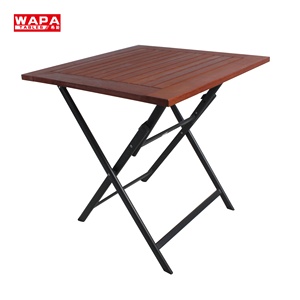 Table de jardin en aluminium. carrée pliante d'extérieur en bois - Product Image 1