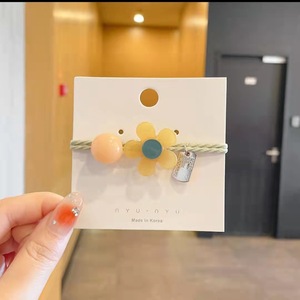 Attaches à cheveux pour femmes de Style doux coréen Accessoires de cheveux à tête de fleur élastique de haute qualité Gelée colorée en vrac Mignon à la mode - Product Image 5