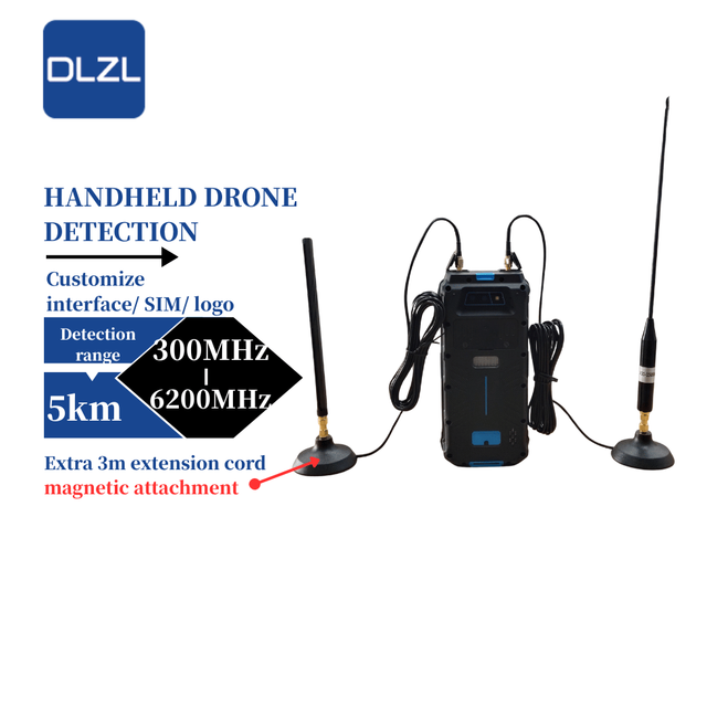 DLZL Protocol Handheld Drone Detection 2-3km 100m-6GHz Full-Band Gain Antenna Pilot Positioning Flight Trajectory 8000mAh 10