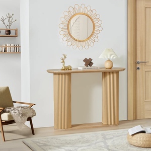 Table console moderne en bois, table de couloir, base sur piétement, design scandinave, meubles de salon, décoration d'entrée - Product Image 4