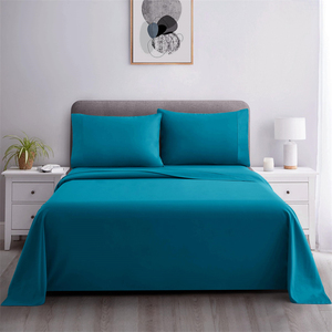 Hiện đại rắn màu bedding Sheet Set với 1 flat & 1 được trang bị <span class=keywords><strong>Comforter</strong></span> Bộ giường sang trọng xấu Tấm Cotton bedding Set - Product Image 2