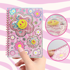 Tùy chỉnh trường xoắn ốc ràng buộc máy tính xách tay Tạp Chí <span class=keywords><strong>A4</strong></span>/A5 kích thước cho sinh viên với Dễ Thương Hoa giấy thiết kế bìa - Product Image 5