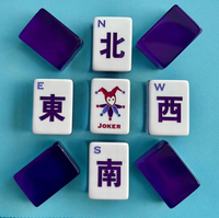 Ensemble de Mahjong américain de luxe personnalisé de 160 pièces avec thème Lapin Violet - 4 joueurs, dos transparent