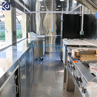 CAMPTRL Remorque mobile de cuisine Camion-restaurant mobile avec cuisine complète Restaurant de rue Pizza Chariots à café Kiosque