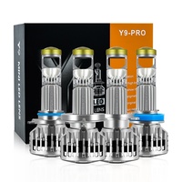 Faro LED Y9 PRO 220w H11 9005 9006 H4 H7 con Lente para Auto BMW E39, Lente de Faro de Alto Lumen, Mini Lente Pequeña, Foco