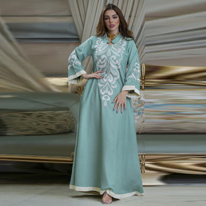 <span class=keywords><strong>Abito</strong></span> <span class=keywords><strong>Lungo</strong></span> Tradizionale Etnico Jalabiya per Donne Mediorientali con Ricami e Patchwork in Canapa Glory - Product Image 4