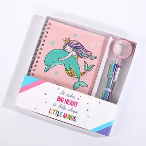 Оптовая продажа, милый миниатюрный ежедневник Kawaii, ежедневник, детский блокнот и ручка, подарочный набор для девочек