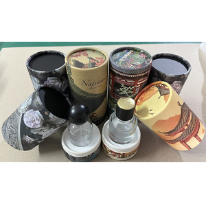 Boîte cylindrique en tube de papier imprimé sur mesure pour flacon de parfum de luxe, tube rigide en carton pour cadeau parfumé et présentation de marque - Product Image 2