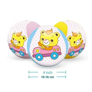 Jouet pour bébé en peluche en forme de cloche de lapin de 4 pouces, boule en <span class=keywords><strong>coton</strong></span>, universel intérieur/extérieur, apaisant, à saisir, silencieux, unisexe, sac en filet - Product Image 4