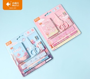 Ensemble de papeterie Minifish 7 pièces Château de rêve et sous-marin, <span class=keywords><strong>fournitures</strong></span> scolaires Kawaii rose bleu <span class=keywords><strong>pastel</strong></span> pour enfants - Product Image 1