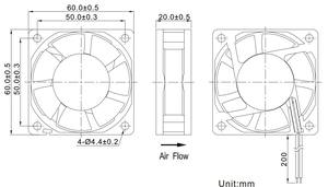 Ventilateur axial de refroidissement à roulement à billes en plastique DC 12V 6020 haute performance, silencieux et durable pour les PC de jeu haut de gamme et les boîtiers de PC d'e-sport - Product Image 6