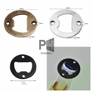 Abridor de botellas de 40mm de hierro redondo, cerveza de maíz, abierto, Bronce Antiguo, plata, apto para Bar/hogar/restaurante/Cocina/<span class=keywords><strong>Pub</strong></span>, abridor de estampado OEM - Product Image 5