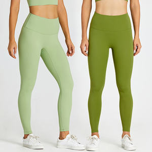 थोक महिलाओं की उच्च कमर जिम फिटनेस पैंट लुभावनी खेल थें टी-लाइन ठोस पैटर्न योग लेगिंग बट लिफ्ट लेगिंग - Product Image 6