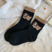 Chaussettes mi-mollet épaisses en tissu éponge pour femmes, style japonais mignon, automne/hiver
