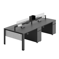 Bureau de travail moderne convertible et extensible pour deux personnes, en bois, avec chaise, combinaison modulaire pour employés