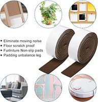 Housse de protection rembourrée en polyester Tapis de meuble antidérapant Rouleau de ruban de feutre auto-adhésif anti-rayures pour mur de chaise de sol en bois dur