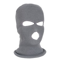 ODM OEM Pasamontañas de punto cálido para invierno con logotipo personalizado, pasamontañas de esquí de 3 orificios, gorro de punto para hombre