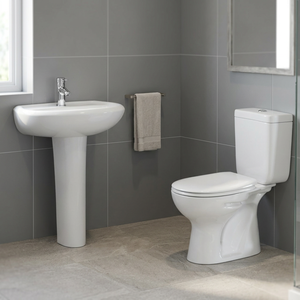 Nigeria Ghana Two Piece Ceramic WC Toilet With Pedestal Wash Basin Blue Pink Color Washdown Bathroom Set India - Product Image 6