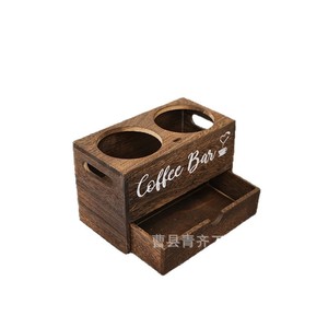 Coffee Bean <b>Storage</b> <b>Box</b> Wooden Desk Organizer With <b>Drawer</b> Coffee Bar Design Rectangle Shape Adjustable For Home Office Use - Product Image 1