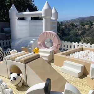 Set de Juego Suave para Exteriores en Beige Natural con Casa de Brinco, Equipo de <span class=keywords><strong>Gimnasio</strong></span>, Set de Juego Suave para Bebés, Alquiler para Eventos, Set de Juego de Espuma Suave para Niños - Product Image 1