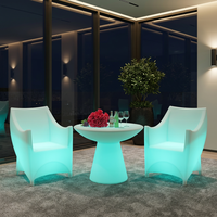 Table de bar ronde moderne en plastique, LED, étanche et durable pour hôtels, restaurants, terrasses, bars, bars à domicile, centres commerciaux